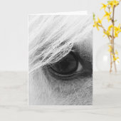 Pferdeaugen in Schwarz und Weiß Karte (Gelbe Blume)