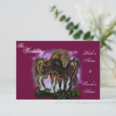 Pferdeausflug mit Sonnenuntergang Einladung (Stehend Vorderseite)