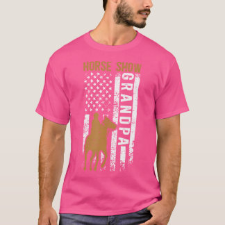 Pferdeausstellung Grandpa Us Fahne Reittier Großva T-Shirt