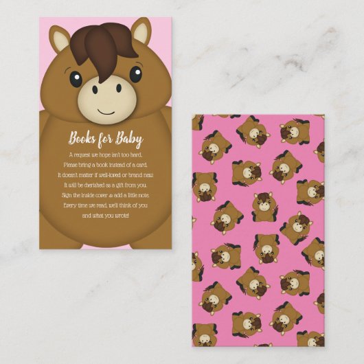 PferdeBaby-Duschbücher Begleitkarte (Vorne/Hinten)