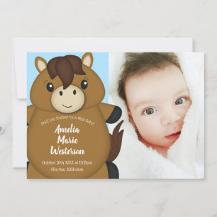 PferdeBaby Dusche Blue Boy Einladung