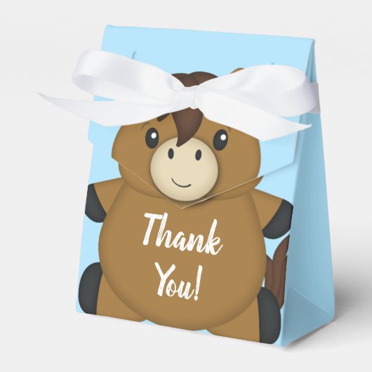PferdeBaby Dusche Blue Boy Geschenkschachtel (Vorderseite)