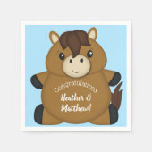 PferdeBaby Dusche Blue Boy Serviette (Vorderseite)