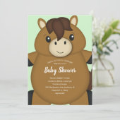 PferdeBaby-Dusche Einladung (Stehend Vorderseite)