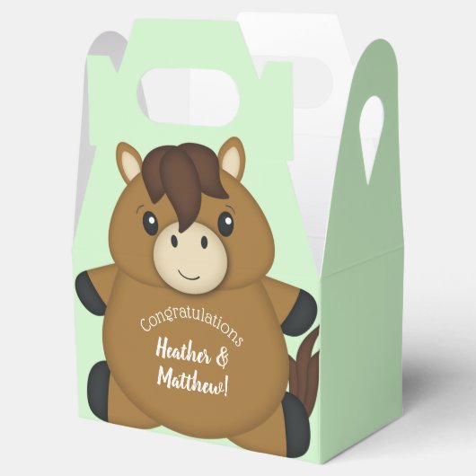 PferdeBaby-Dusche Geschenkschachtel (Geöffnet)