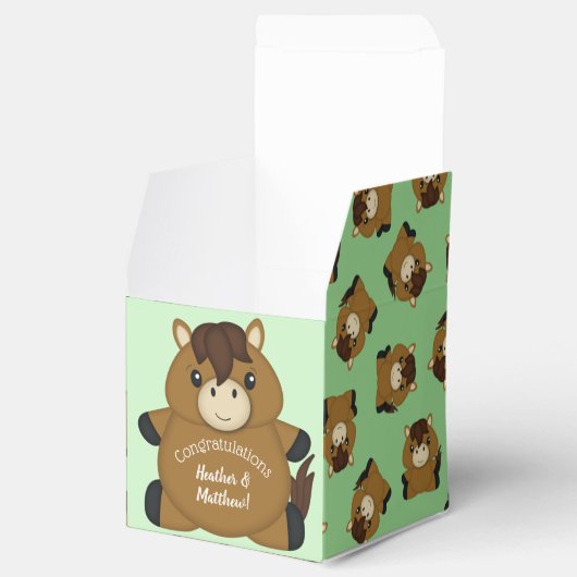 PferdeBaby-Dusche Geschenkschachtel (Geöffnet)