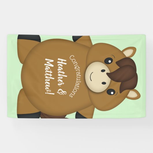 PferdeBaby-Dusche Grün Banner (Horizontal)