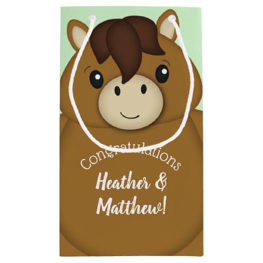 PferdeBaby-Dusche Kleine Geschenktüte (Rückseite)