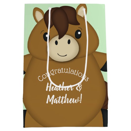 PferdeBaby-Dusche Mittlere Geschenktüte (Rückseite)