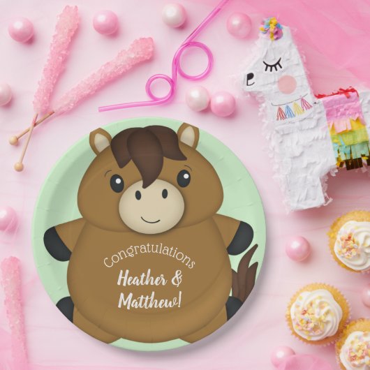 PferdeBaby-Dusche Pappteller (Party)