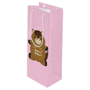 PferdeBaby Dusche Pink Girl Geschenktüte Für Weinflaschen