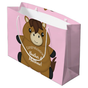 PferdeBaby Dusche Pink Girl Große Geschenktüte