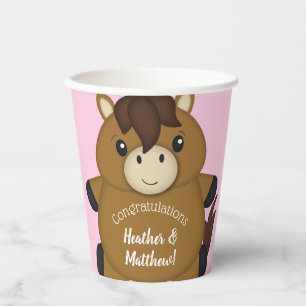 PferdeBaby Dusche Pink Girl Pappbecher