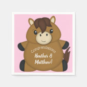 PferdeBaby-Dusche Rosa Serviette (Vorderseite)