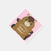 PferdeBaby-Dusche Rosa Serviette (Ecke)