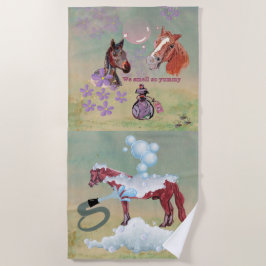 Pferdebad Tag für Pferdezeitschrift oder Kalender  Strandtuch