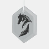 Pferdebauernhof Reittier Ornament Aus Glas (Vorderseite Links)