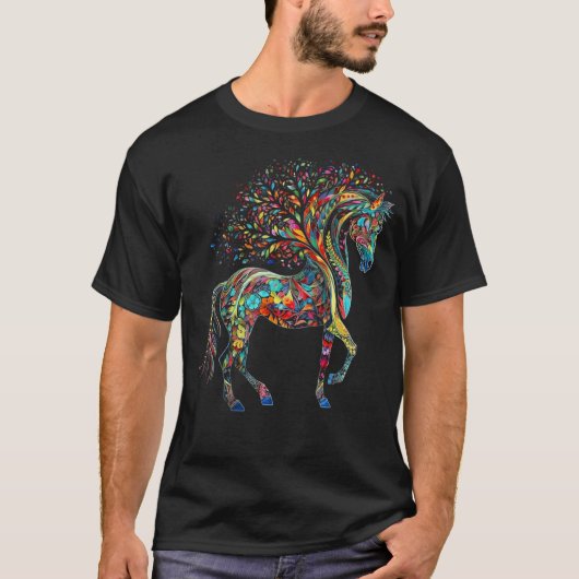 Pferdebaum Farbiges Tierpferd 1 T-Shirt (Vorderseite)