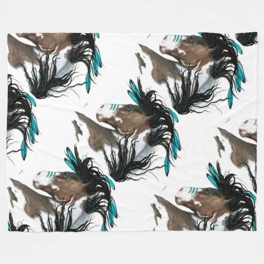 Pferdebaum von Bihrle Fleecedecke (Vorderseite (Horizontal))