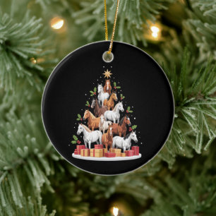 Pferdebaum Weihnachten Pferde Xmas Geschenke Keramik Ornament