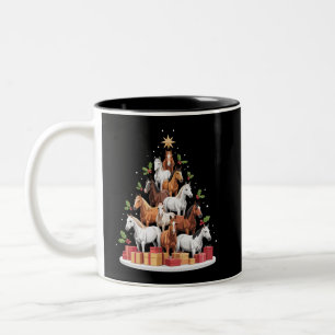 Pferdebaum Weihnachten Pferde Xmas Geschenke Zweifarbige Tasse
