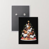 Pferdebaum Weihnachtspferde Weihnachtsgeschenke Button (Vorderseite/Rückseite)