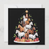 Pferdebaum Weihnachtspferde Weihnachtsgeschenke Feiertagskarte (Vorderseite)