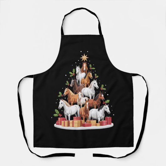 Pferdebaum Weihnachtspferde Weihnachtsgeschenke Schürze (Vorderseite)