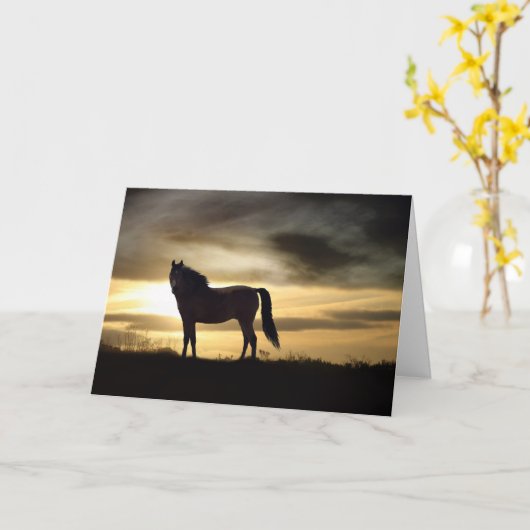 PferdeBeileid Karte (Gelbe Blume)