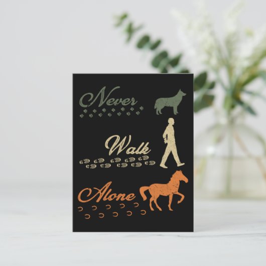 Pferdebesitzer Liebe Hunde Reiten Postkarte (Stehend Vorderseite)