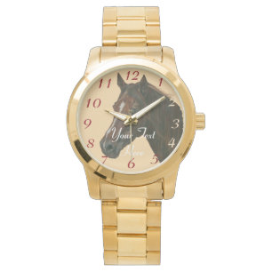 Pferdebild des kastanienbraunen Pferdes Armbanduhr