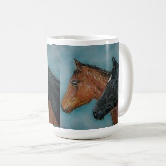 Pferdebild von zwei sehr niedlichen Pferden Kaffeetasse (VorderseiteRechts)