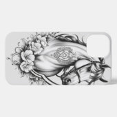 Pferdebleistift-Kunst iPhone Hülle (Rückseite (Horizontal))