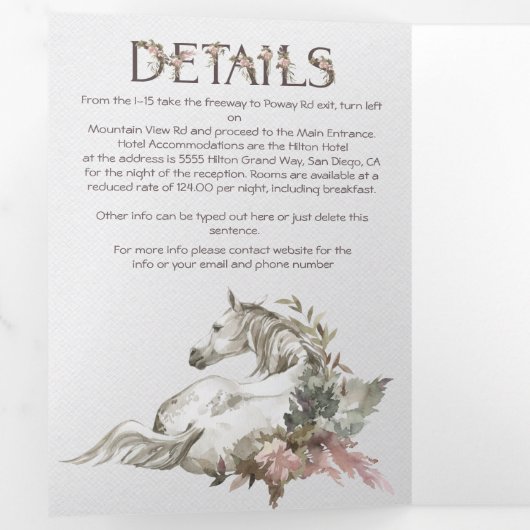 Pferdeblumenranch mit dreistelliger Einladung (Innen Erste Seite)