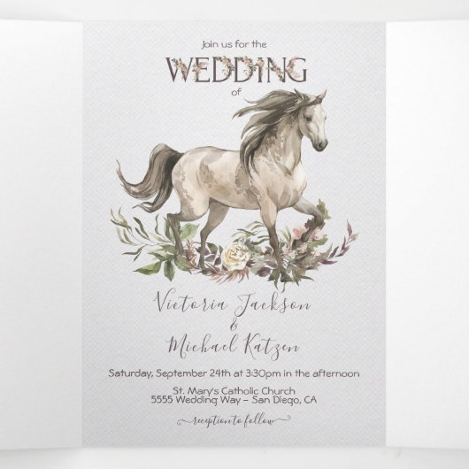 Pferdeblumenranch mit dreistelliger Einladung (Innenseite Mitte)