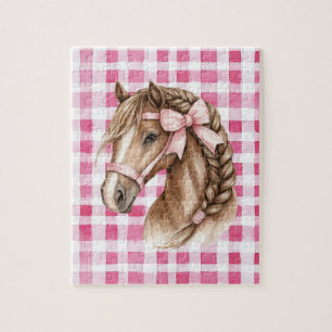 Pferdebogen mit rosa Streifen Puzzle