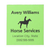 Pferdebranche Profi Klein Notizblock (Vorderseite)