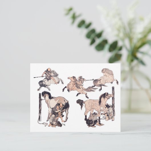 PferdeBrown Postkarte (Stehend Vorderseite)