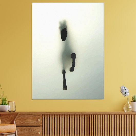 Pferdebruch durch Nebel Leinwanddruck (Insitu (Wohnzimmer))
