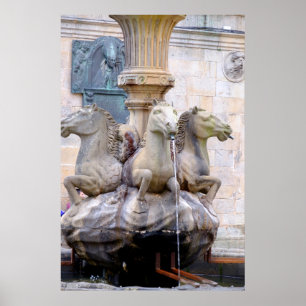 Pferdebrunnen, Spanien Poster