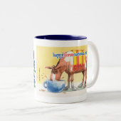 PferdeCartoon-Kaffee-Tasse Zweifarbige Tasse (VorderseiteRechts)