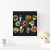 Pferdecollagen-Uhr Quadratische Wanduhr (Zuhause)