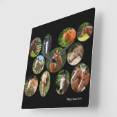 Pferdecollagen-Uhr Quadratische Wanduhr (Winkel)