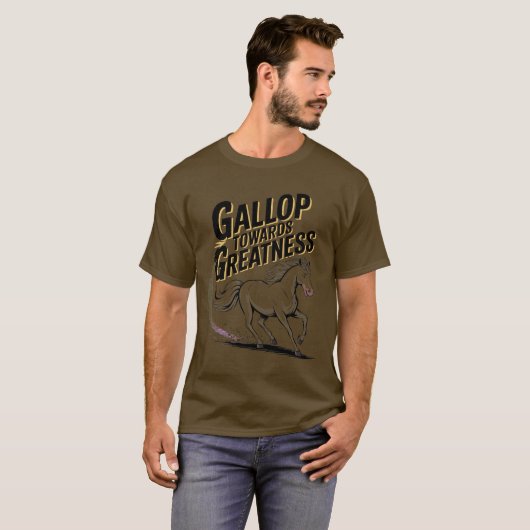 Pferdedarstellung mit Typografie-T - Shirt (Vorne ganz)