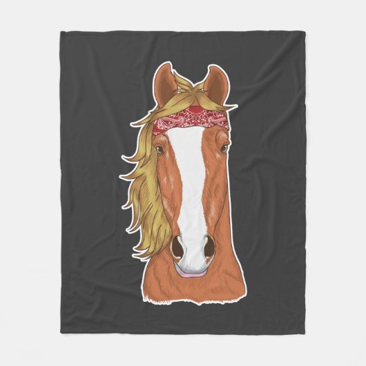 Pferdedarstellung Reittier Lover Neuheit Fleecedecke (Vorderseite)