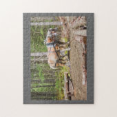 Pferdedas ziehen meldet Holz von Maine an Puzzle (Vertikal)