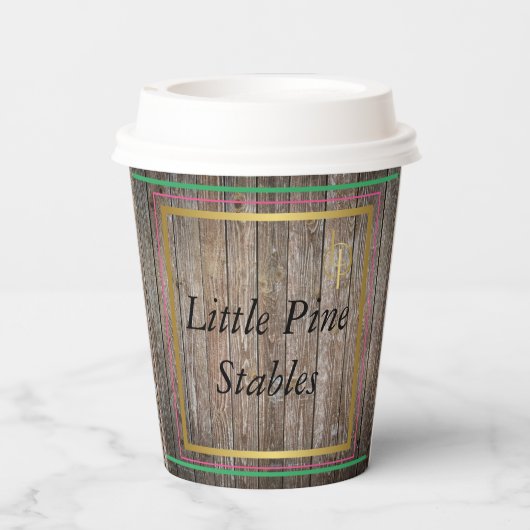 Pferdedededekoration Papiertasse Pappbecher (Rückseite)