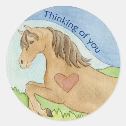 Pferdedenken Runder Aufkleber (Vorderseite)
