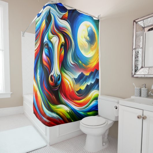 Pferdedesign Duschvorhang (Beispiel)