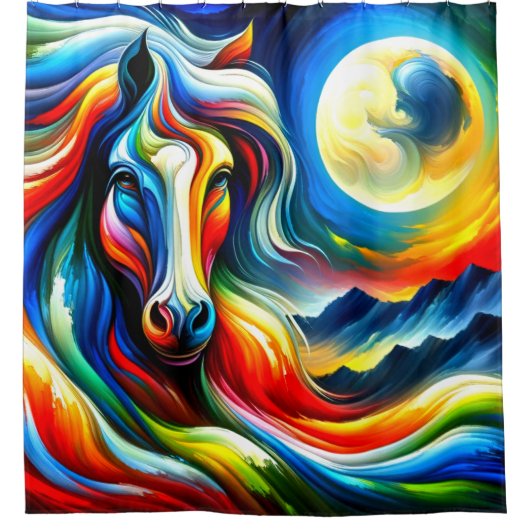 Pferdedesign Duschvorhang (Vorderseite)